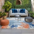 thumbnail image 2 of Orange Navy Blue Coral Outdoor Rug for Patio/Deck/Porch, Non-Slip Large Area Rug 6 x 9 Ft, Summer Beach Coastal Ocean Blue Wood Indoor Outdoor Rugs Washable Area Rugs, Camping Rug Carpet Runner, 2 of 8
