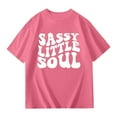 thumbnail image 4 of Girls T Shirts Graphic T Shirt Short Sleeve Summer Tops Crewneck Tees Teen Girls Pink T Shirts Girls Tops Size 13-14 Years, 4 of 6