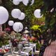 thumbnail image 4 of 20 Pcs White Round Paper Lanterns With Wire Ribbing, Different Sizes, 4 of 4