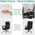 thumbnail image 3 of Water Resistant Office Chair Cover with Memory Foam Cushion - Large Black, 3 of 6
