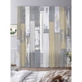 thumbnail image 3 of Wood Grain Sheer Curtains 2 Panels Set Yellow Gray White Mottled Texture Distressed Sheer Window Curtains Light Filtering Rod Pocket Voile Drapes for Bedroom Living Room 52"X84", 3 of 8