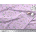 thumbnail image 3 of Soimoi Purple Poly Georgette Fabric Text & Bird Kids Print Fabric by the Yard 52 Inch Wide, 3 of 3