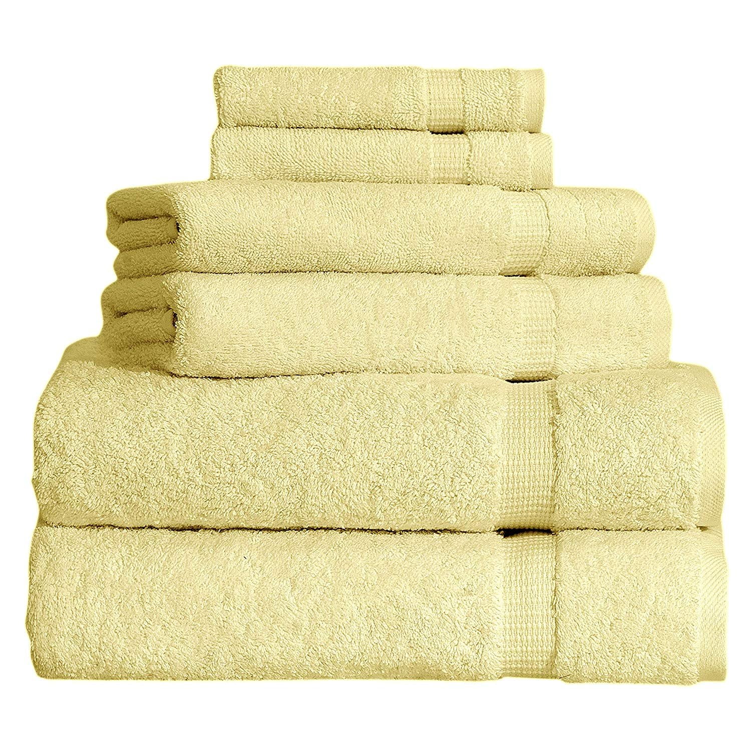 SALBAKOS 6 Piece Bath Towel Set Turkish Luxury Hotel & Spa Collection