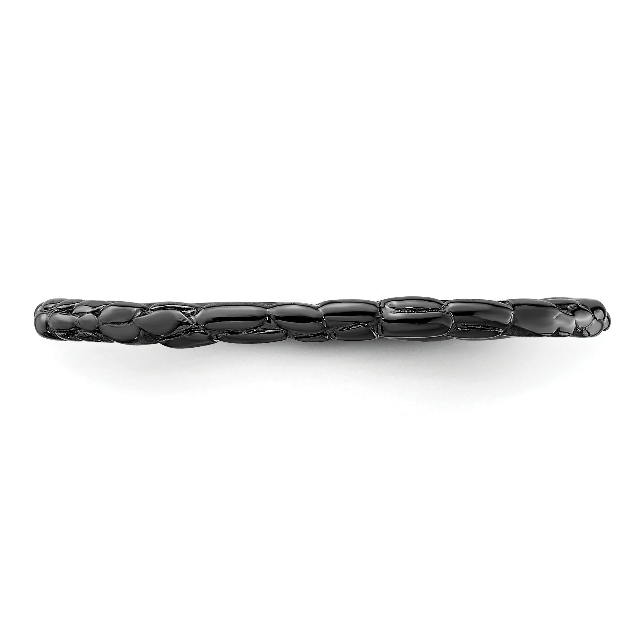 Sterling Silver Black-Plated Twisted Ring