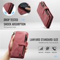 thumbnail image 6 of CaseMe Case for Google Pixel 11 Pro XL Wallet Case for Women Men, Fashion Durable PU Leather Magnetic Flip Lanyard Strap Wristlet 10-Card Holder Zipper Wallet Phone Case,Red, 6 of 8