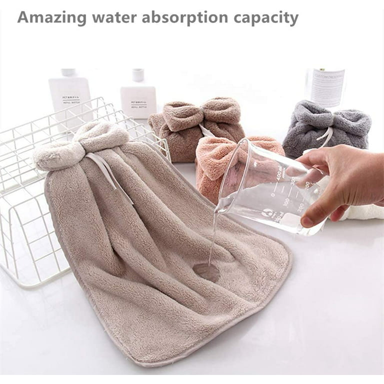 5 Pack Hanging Hand Towels for Bathroom&Kitchen,Ultra Thick Hand Towel with  Hanging Loop.Soft,Absorbent,Fast Drying,Machine