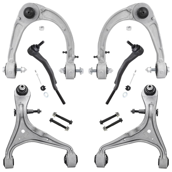 Detroit Axle - AWD 6pc Front End Suspension Kit for 2008-2014 Cadillac CTS, 4 Upper Lower Control Arms with Ball Joints 2 Outer Tie Rods 2009 2010 2011 2012 2013