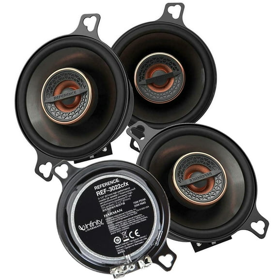 4x INFINITY REF-3032CFX 3.5" AUDIO 150W 2-WAY TEXTILE TWEETERS COAXIAL SPEAKERS Bundle