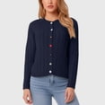 thumbnail image 2 of SGMVNU Knit Cardigan Sweaters for Women Long Sleeve Ribbed Button Up Sweater 2025 Fall Casual Jacket Women's Cardigans(Navy, One Size), 2 of 5