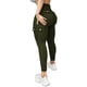 thumbnail image 5 of Gibobby Pantalones de yoga Pantalones pierna sólidos con cintura ancha básica yoga(Verde， XL), 5 of 5
