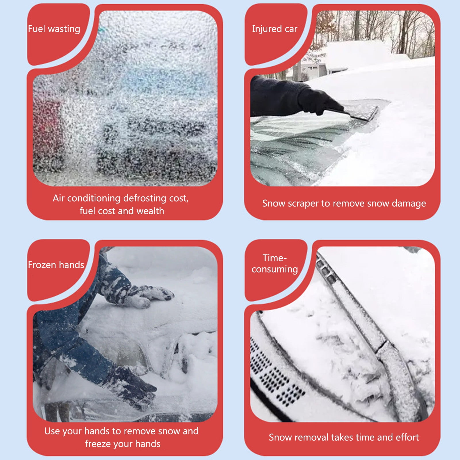 Ranliy Magnetic Windshield Cover for Ice and Snow, Car Front Windshield Protector, Multi-Directional Protection, Sunproof Waterproof Heat Insulation, Universal Sunshade Cover for Suv, Truck