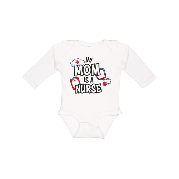 Inktastic My Mom is a Nurse Boys or Girls Long Sleeve Baby Bodysuit