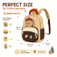 thumbnail image 2 of Lomyolo Toddler Backpack for Girls 3-8, Small Kids Backpack for Preschool Kindergarten, Lightweight School Backpack with Cartoon Patterns, Oxford Bookbag for Travel-Khaki, 2 of 7