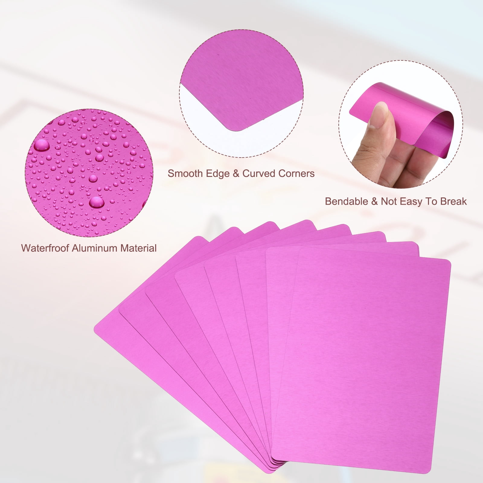 Unique Bargains Metal DIY Business Cards Blank Aluminum Laser Engrave Printable Name Card Purple