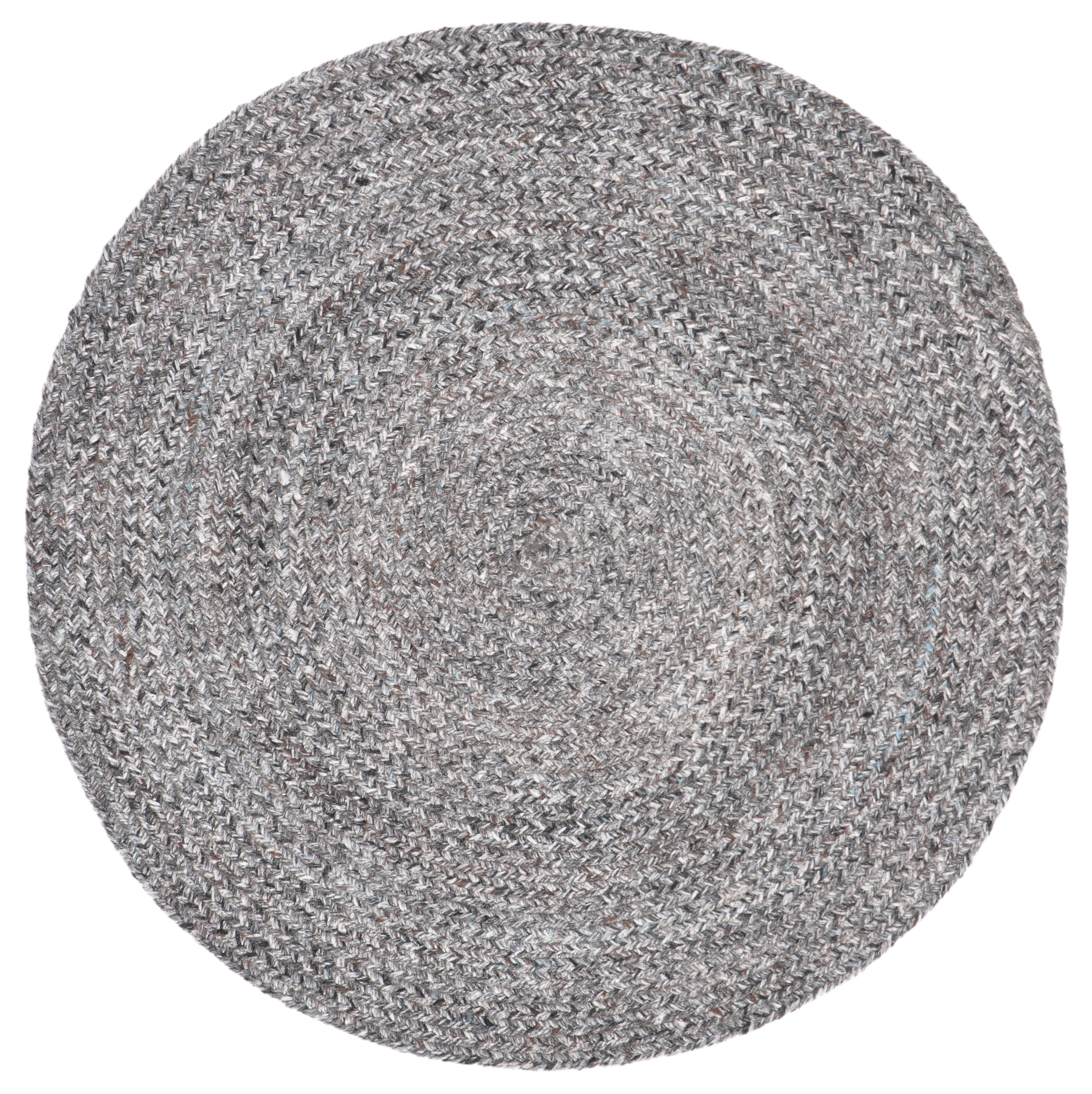 SAFAVIEH Braided Caleb Solid Polyester Reversible Area Rug, Gray/Charcoal, 3' x 3' Round