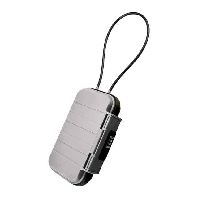 yuksok Key Lock Box Key Security Box Beach Case 4 Digit Combination Portable Sports Key Gray