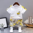 thumbnail image 2 of Toddler Baby Boy Summer Outfits Truck Tractor Fishing T-Shirt Tops Camouflage Shorts Clothes,Yellow, 2 of 7