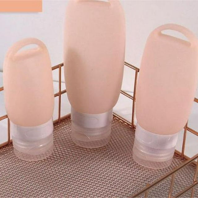 Portable Hangable Silicone Bottle with Travel Strap Leak Proof Design for Toiletries Cosmetics and Shampoo Storage
