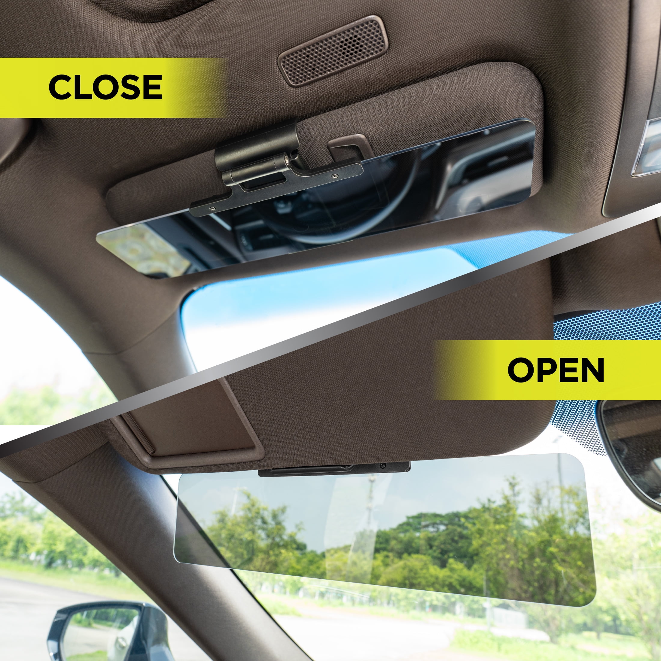 (2 pack) Auto Drive Universal Fit Anti-Glare Tinted Sun Visor Filtering Out Glare 1 Count ,Size 14X3.5"