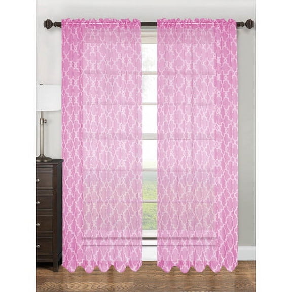 Kashi Home Lucy Geometric Sheer Rod Pocket Single Curtain Panel