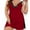1# Red, variant on LapaPlus Plus Size Lace Nightwear for Women Elegant Chemise with Side Slit Comfortable Nightdress Sleepwear