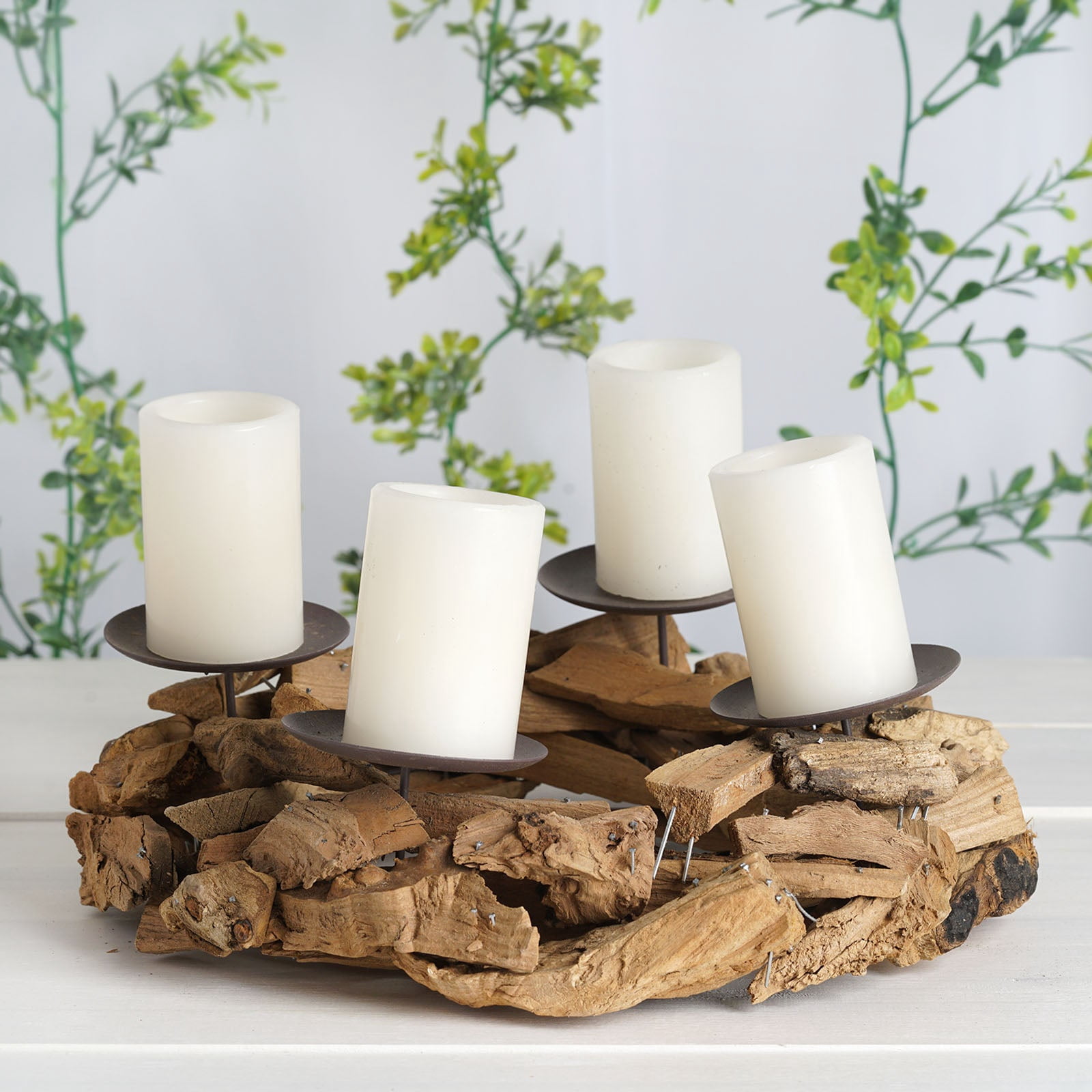 Wooden Log Candle Holders