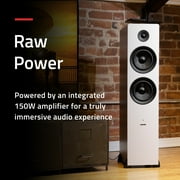 Fluance RT82 Reference High Fidelity Vinyl Turntable (White), PA10 Phono Preamp and Ai81 Powered Floorstanding Speakers (Bamboo), Ortofon OM10 Cartridge, 150W Class D Amplifier, Bluetooth