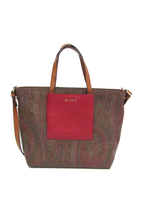 Pre-Owned Etro Paisley Women's PVC,Leather Handbag,Shoulder Bag Brown,Multi-color,Red... (Good)