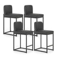 thumbnail image 2 of SUMMIT LIVING 24 inch Bar Stools with Back Set of 4 for Kitchen Dining, Faux Leather Counter Stools, Black, 2 of 6