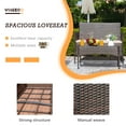 thumbnail image 4 of Vineego 4 Pieces Outdoor Patio Furniture Sets Conversation Sets Rattan Chair Wicker Sets with Cushioned Tempered Glass, 4 of 8
