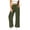 #Army Green 1, variant on Women Wide Leg Pants Solid Drawstring Waist Dual Pockets Pleated Casual Loose Trousers