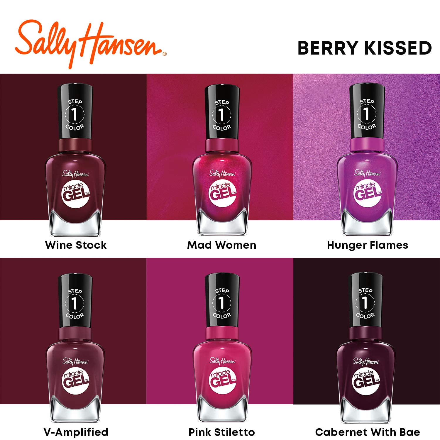 Sally Hansen Miracle Gel Nail Colour, 2 Step Gel System, No UV Light Needed, Up to 8 Day Wear