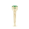 thumbnail image 4 of ANGARA Natural Solitaire Round Emerald Celtic Knot Ring in 14K Yellow Gold for Women (Size-6mm) | May Birthstone, Birthday, Anniversary, Jewelry Gift for Women | Natural Emerald Ring, 4 of 10