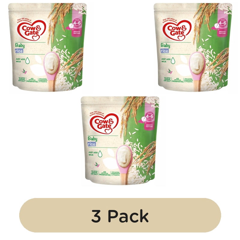 Cow & Gate Baby Rice Cereal 4-6+ Months 100g, British Import (Pack of 3)