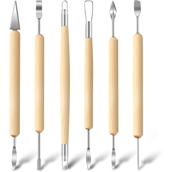 6 Pack Clay Tools Kit, Pottery Tools & Sculpting Tools, Polymer Modeling Clay Cutters Sculpture Set for Carving, Ceramics, Molding, DIY