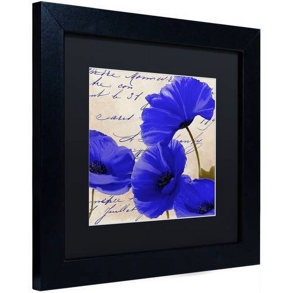 Trademark Fine Art "Coquelicots Bleues I" Canvas Art by Color Bakery Black Matte, Black Frame