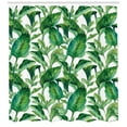 thumbnail image 3 of Ambesonne Plant Shower Curtain, Equatorial Leaves, 69"Wx84"L, Green Jade Green, 3 of 3