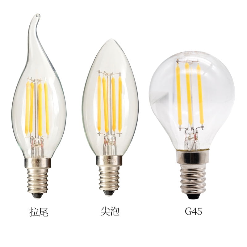 en milliard smart Udlevering E14 LED Filament Bulb Retro Edison Glass Bulb for Home Ceilling Decoration  C35/C35L/G45 - Walmart.com