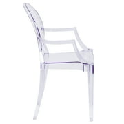Flash Furniture Shirley Ghost Chair with Arms in Transparent Crystal