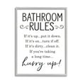 thumbnail image 3 of Stupell Industries Minimal Bathroom Rules Sign Hurry Up Humor Graphic Art Gray Framed Art Print Wall Art, 16x20, by Lettered and Lined, 3 of 5