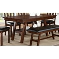 thumbnail image 4 of Contemporary Dark Walnut Finish 6pc Dining Set Dining Table 4x Chairs and Bench Kitchen Dining Room Furniture Solid wood, 4 of 7