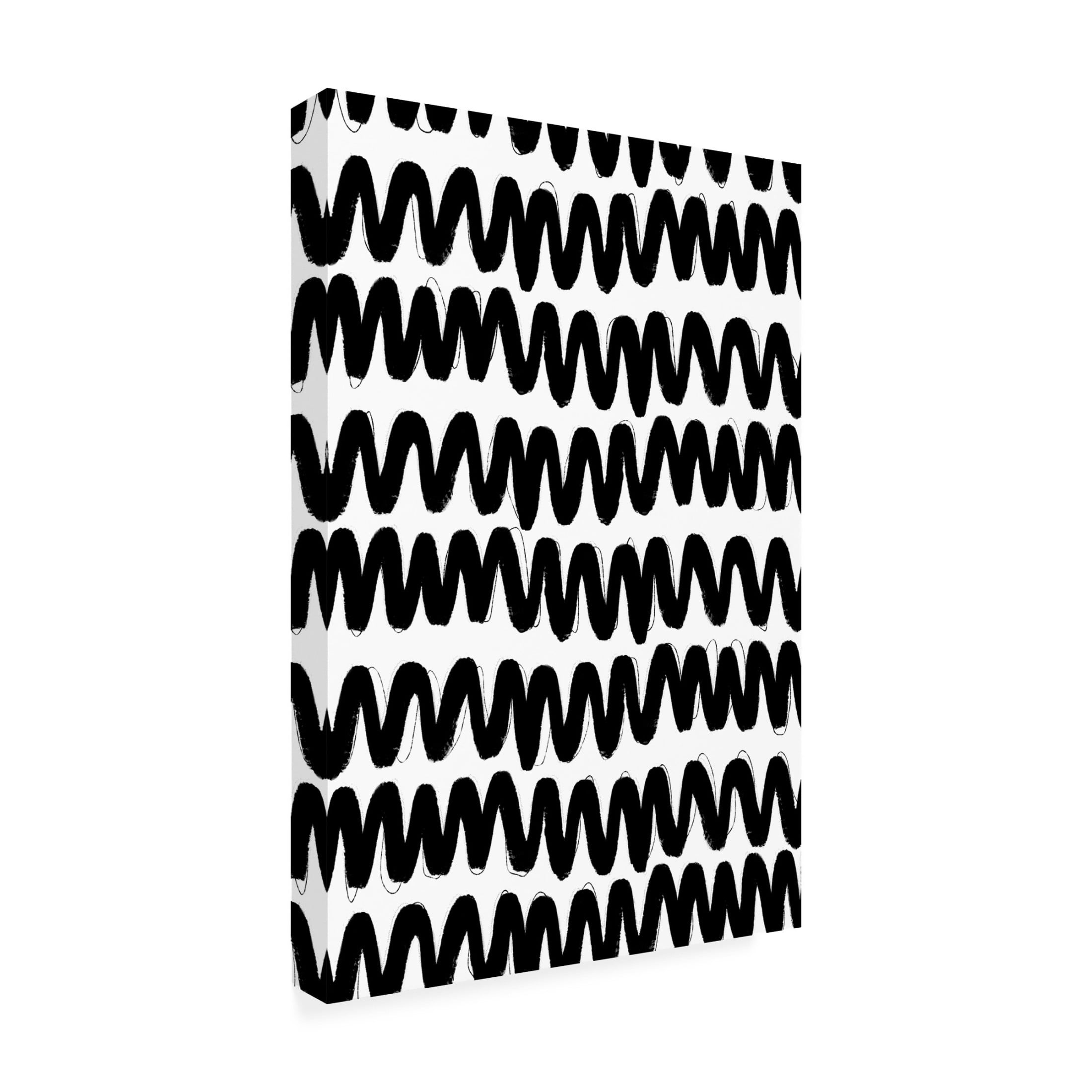 Canvas Wall Art - Treechild 'Black Zig Zag Pattern' Wall Art for Living Room, Bedroom, or Office D?cor by Trademark Fine Art - 30 x 47 Inches