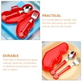 thumbnail image 2 of MasteelfCA 1 Set Kids Tableware Silicone Handle Learning Spoon Fork Toddler Eating Tool, 2 of 7