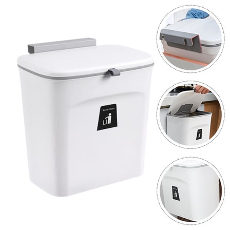 UPKOCH Wall Mounted Bathroom Trash Can Plastic White 1Set