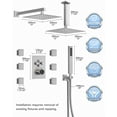 thumbnail image 6 of EVERSTEIN Dual Heads 12" Rainfall High Pressure Thermostatic Shower System with 6 Body Jets Brushed Nickle, 6 of 14
