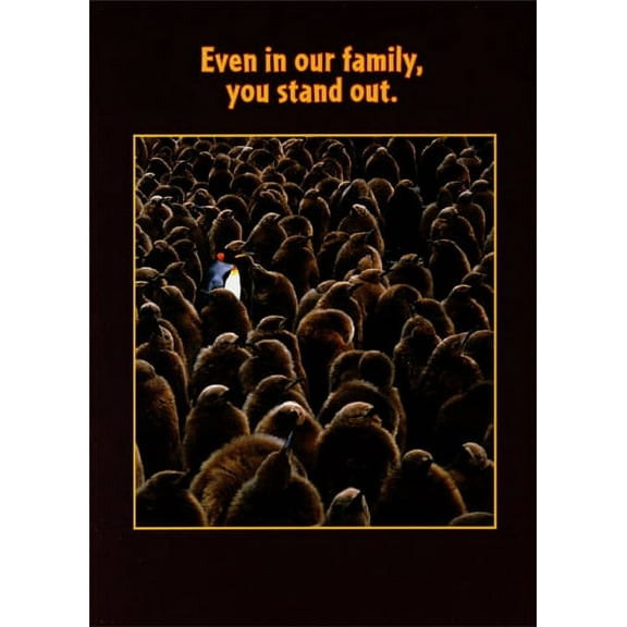 Oatmeal Studios Penguin In Crowd Funny Relative Birthday Card