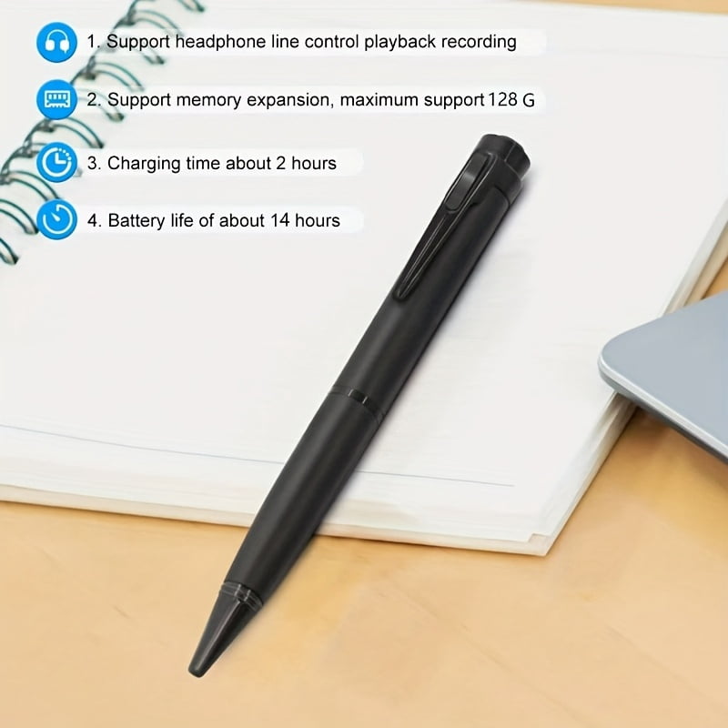 64GB Noise Reduction Voice Recorder, One-click & Segmented Recording, Rechargeable, Compact Design, Computer Compatible for Meetings, Lectures, Offices