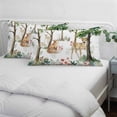 thumbnail image 3 of Spring Forest Animals Pillow Covers, Linen Long Throw Pillow Case, Floral Botanical Trees Holiday Pillow Protector Decorative Cushion Cover for Living Room/Bedroom 20" x 36", 3 of 8