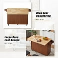 thumbnail image 5 of 54 inch Portable Wooden Kitchen Island Cart Large Capacity with 3 drawers Drop-Leaf Table Spice Rack & Towel Rack for Small Spaces, 5 of 5