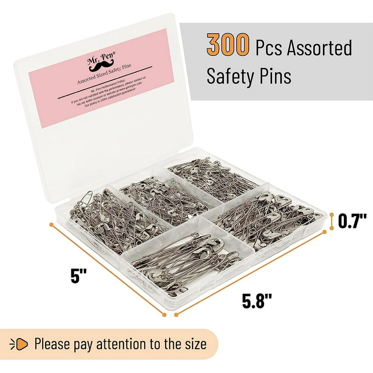 Mr. Pen- Safety Pins, Safety Pins Assorted, 300 Pack, Assorted